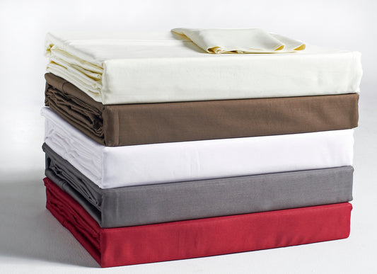 400 TC SOLID,100% COTTON SATEEN, 4 PC BED SHEET SET