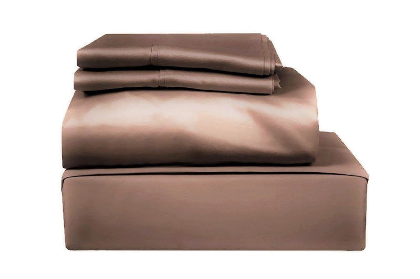 500 TC SOLID, 100% COTTON SATEEN, 4 PC BED SHEET SET